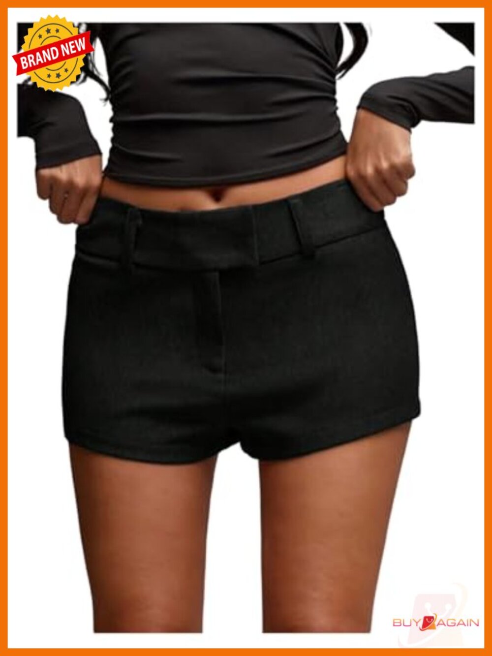 Y2K Low Rise Zipper Rave Mini Shorts Hot Pants